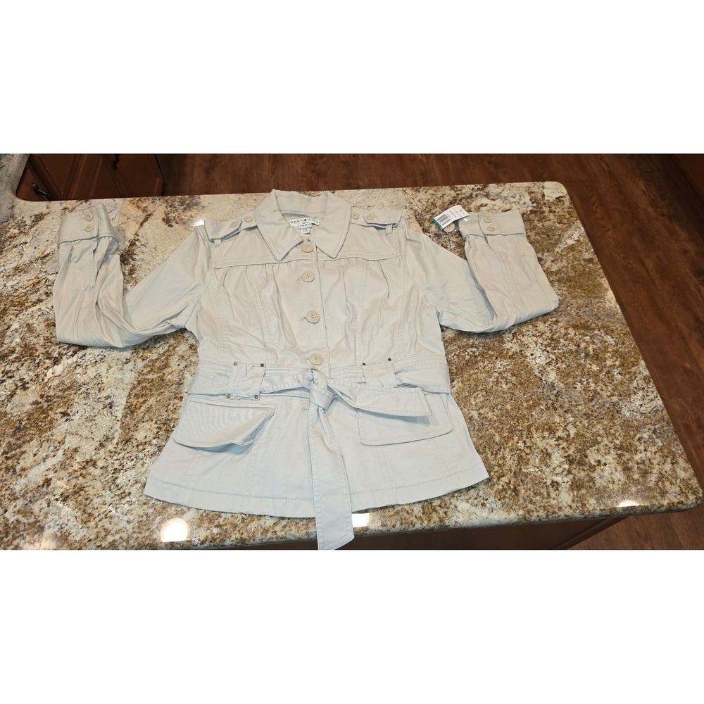Tommy Hilfiger Petite Khaki Safari Jacket P71812873 107 Stretch Belted Large L